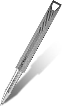 Pure Titanium Bolt Action Pen-102mm/4.0 2 in 25.5g EDC Fidget Pen | Titanium Pen Outdoor Self-Defense, Sign & Daily Writing Stone Wash