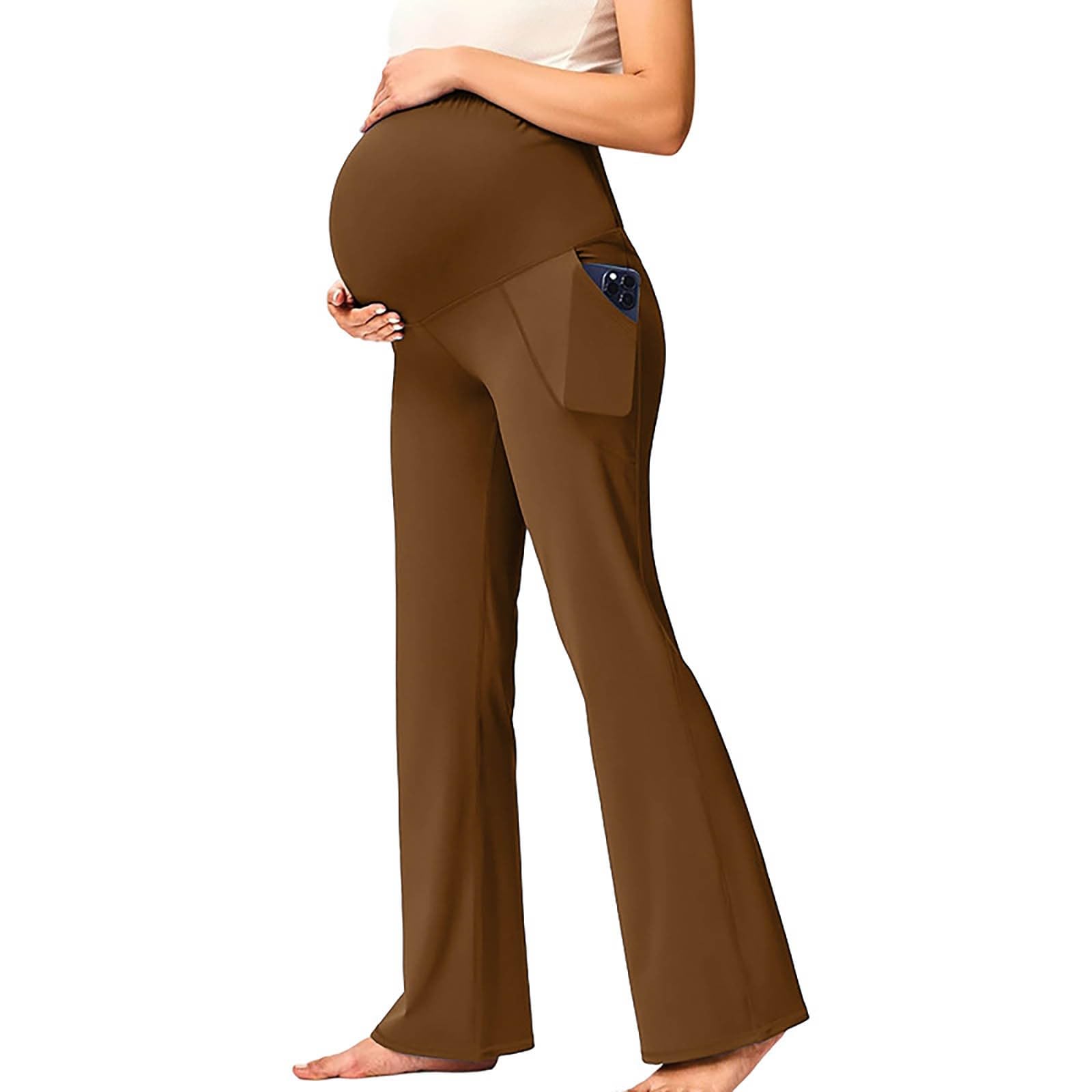 Umstandsmode Schwangerschaftsleggings Sportleggings Stretchgummi Freizeithose Elastisch Bootcut Schwangerschaftshose Yogahose Einfarbig Umstandsleggings Jogging