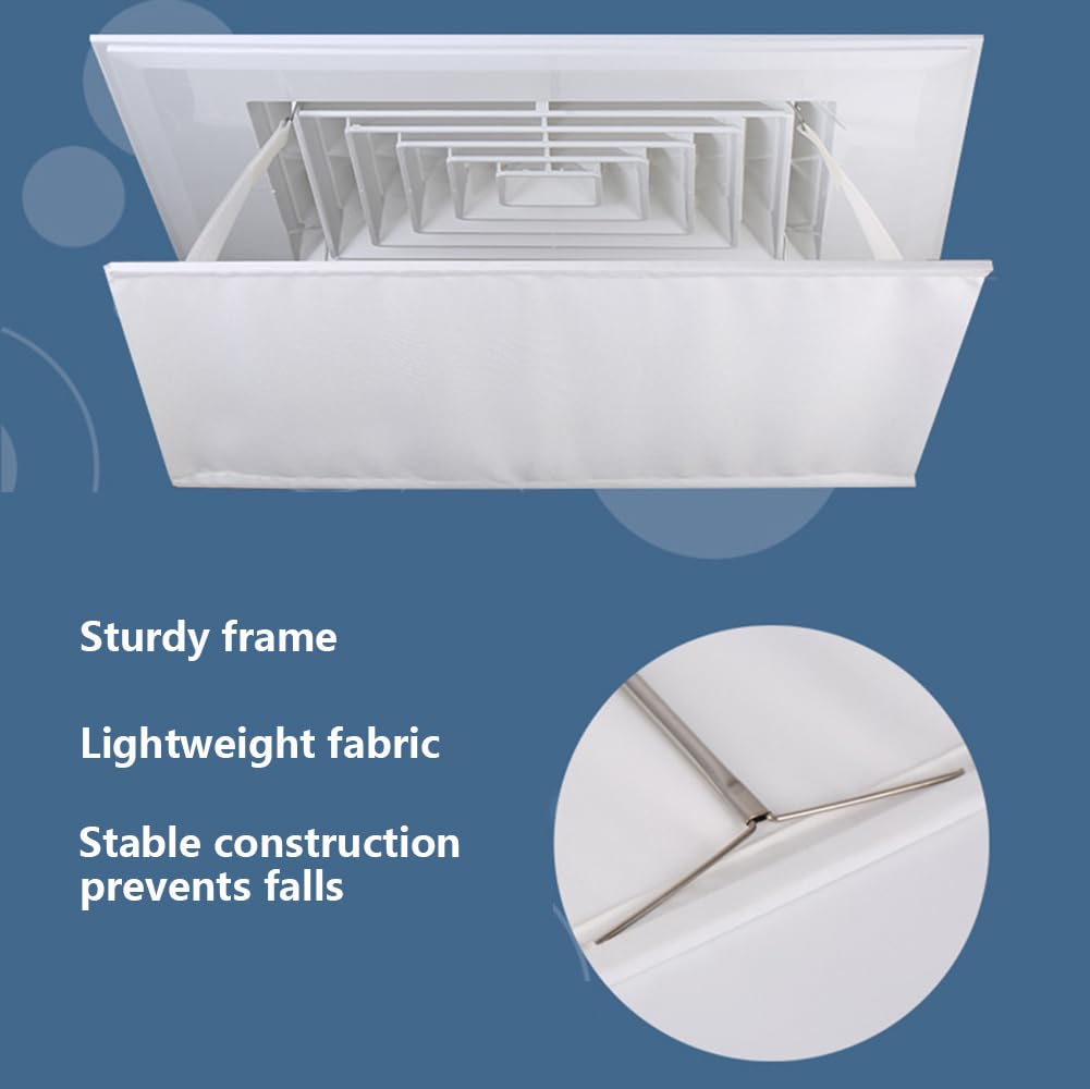 Deflettore del Condizionatore D'Aria per Soffitto Centrale Aria Condizionata Impedire All'Aria di Soffiare Direttamente Verso Le Persone,Angolo di Soffiaggio Regolabile Facile da Installare (45×45cm)
