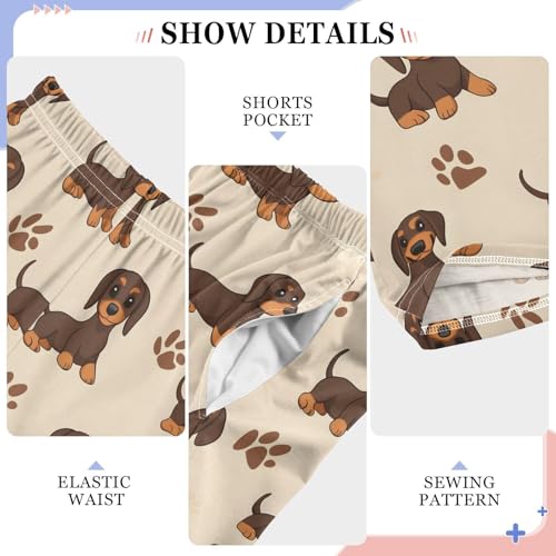 Pajama Pants Dachshund Dogs Brown Paws PJ Bottoms Sleepwear Lounge Sleep Pant with Pockets4