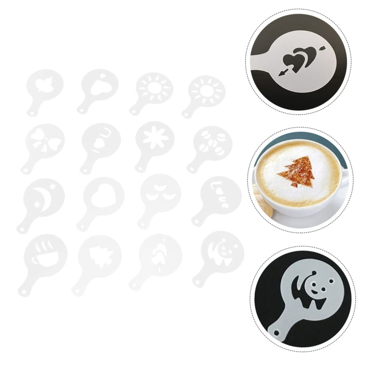 ABOOFAN 80 Pcs Latte Stencils Reusable Baking Stencils Washable Milk Spray Templates for DIY Decorations