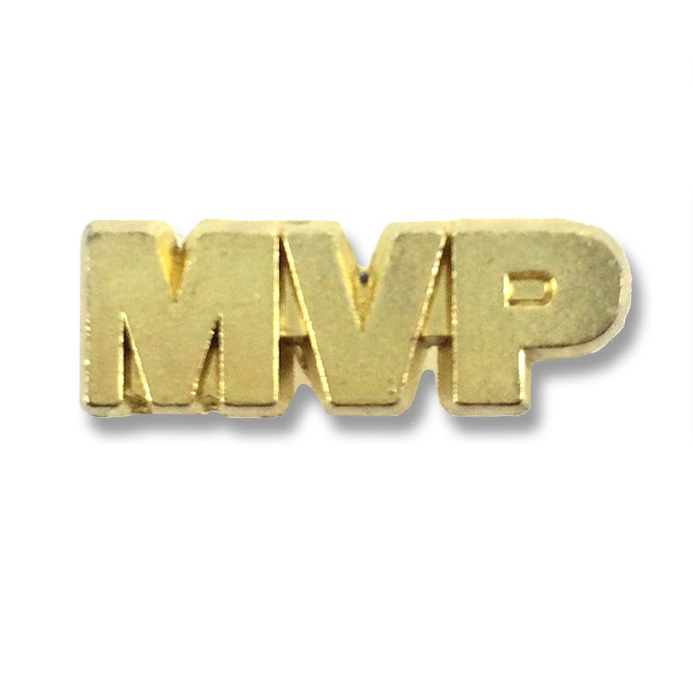 3/4 Inch MVP Chenille Gold Lapel Pin
