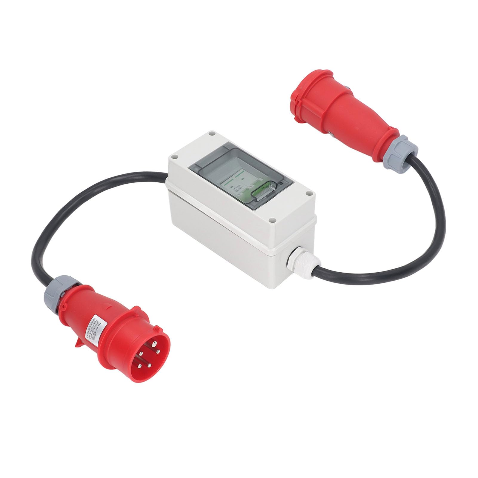 Adaptateur CEE, 16A 5 Broches 2,5 mm² IP44 étanche à la Poussière avec Disjoncteur 400 V 16 A 3P, pour Ateliers, Chantiers de Construction,