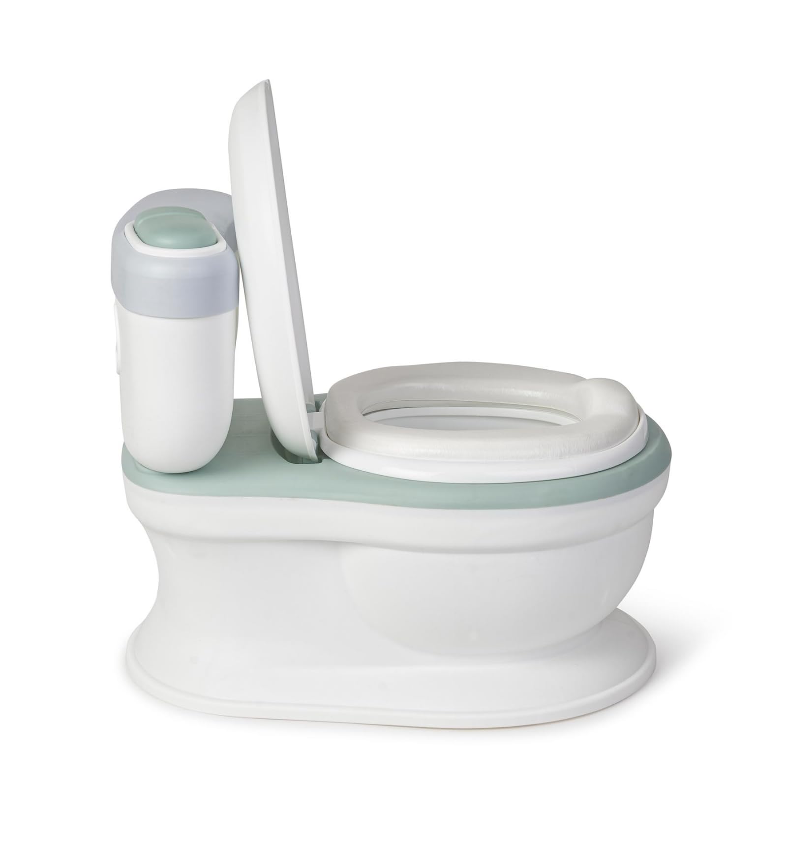 Orinal Musical Infantil Saro con Melodía, Sonido de Descarga, Borde Antisalpicaduras, Porta Rollos, Asiento Blando, Compartimento para Toallitas