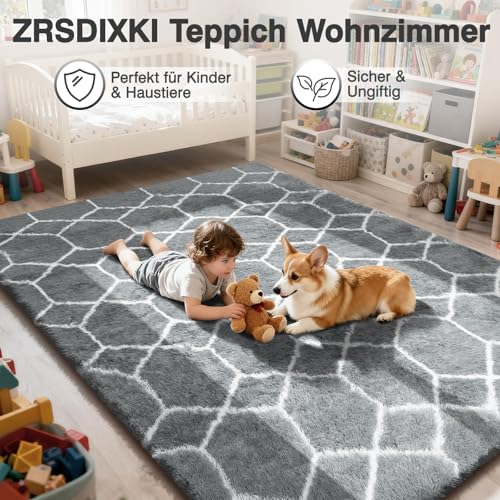 Tapis de salon lavable et antidérapant, grand format 160 x 230 cm - 5