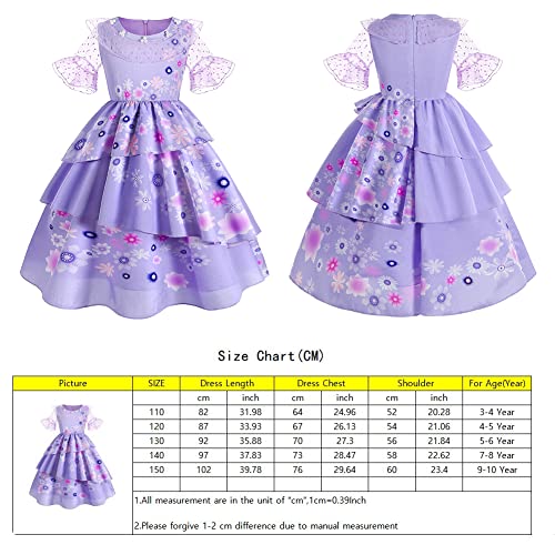 Yipkorra Encanto Mirabel Costume For Girls Cosplay Isabella Outfit Princess Halloween Dress Up With Earrings (Isabela B, 3-4 Years) #TOP5