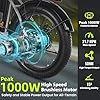 Vivi MT20UL Foldable Electric Bike 20" x3.0 Fat Tire Electric Bike with 48V 499.2WH Removable Battery, Peak 1000W, Up to 50 Miles EBike, 7-Speed, 21.7MPH, Cruise Control, SGS Certified to UL2849 #3