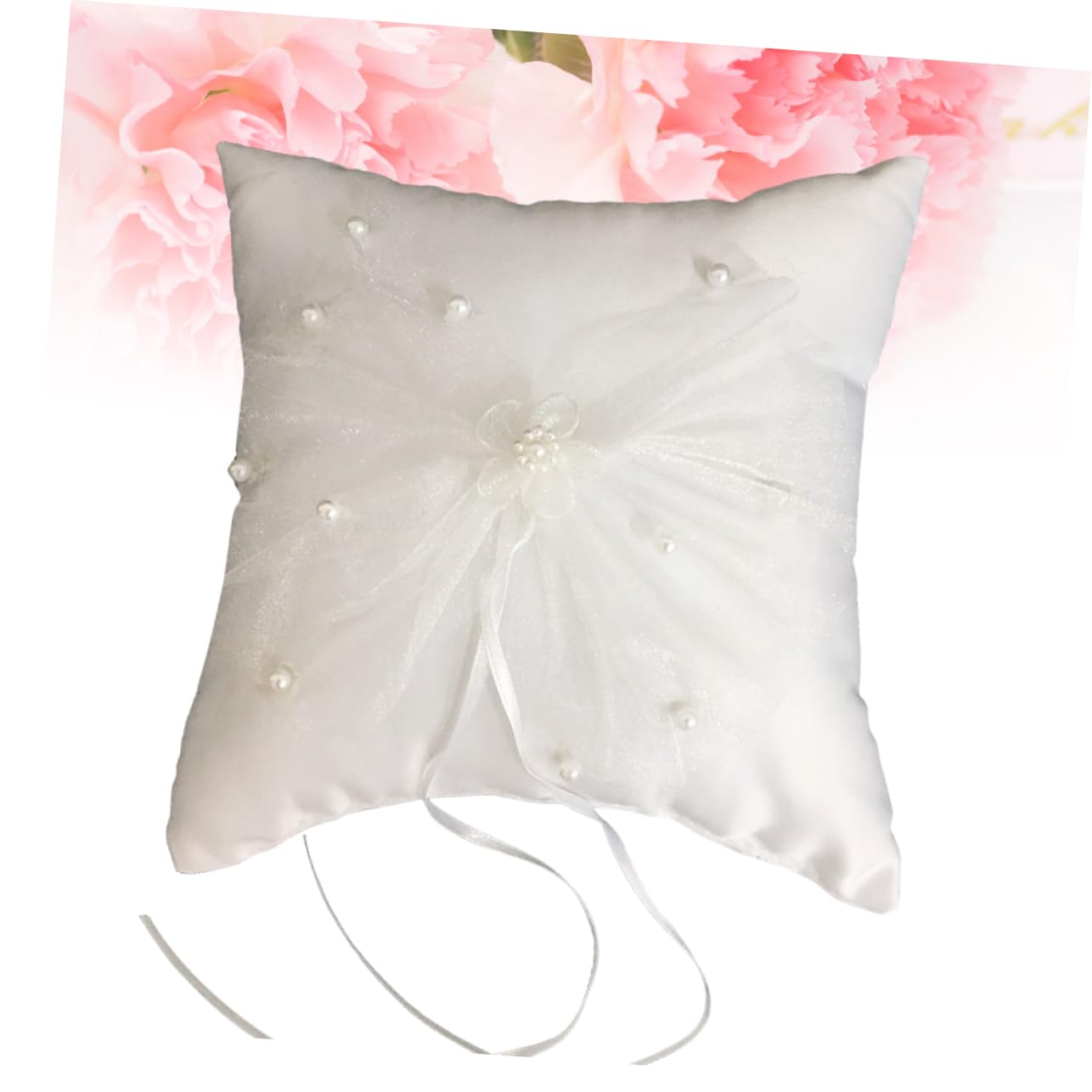 Gadpiparty 3pezzi Cuscino Per Fedi Nuziali Elegante Pizzo Con Nastro Decorativo Per Cerimonie Di Matrimonio e Fidanzamento Comodo e Compatto Per Trasporto Facile