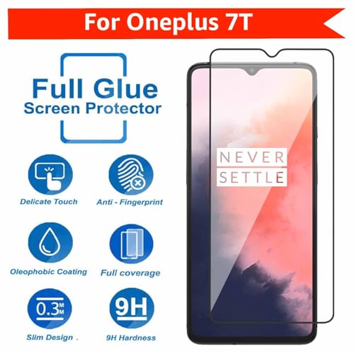 Image of POPIO Military-Grade Gorilla Tempered Glass For OnePlus 7T | 9H Hardness, Edge-to-Edge, Bubble-Free