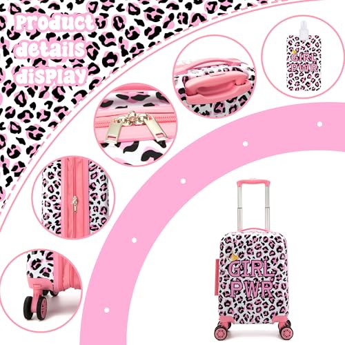 Image of Kid's Luggage Set 2 Piece Suitcase Set 16 inch Hardside Luggage with Spinner Wheels Girls Carry on Toddler Travel Rolling Suitcase with Neck Pillow Airline Approved