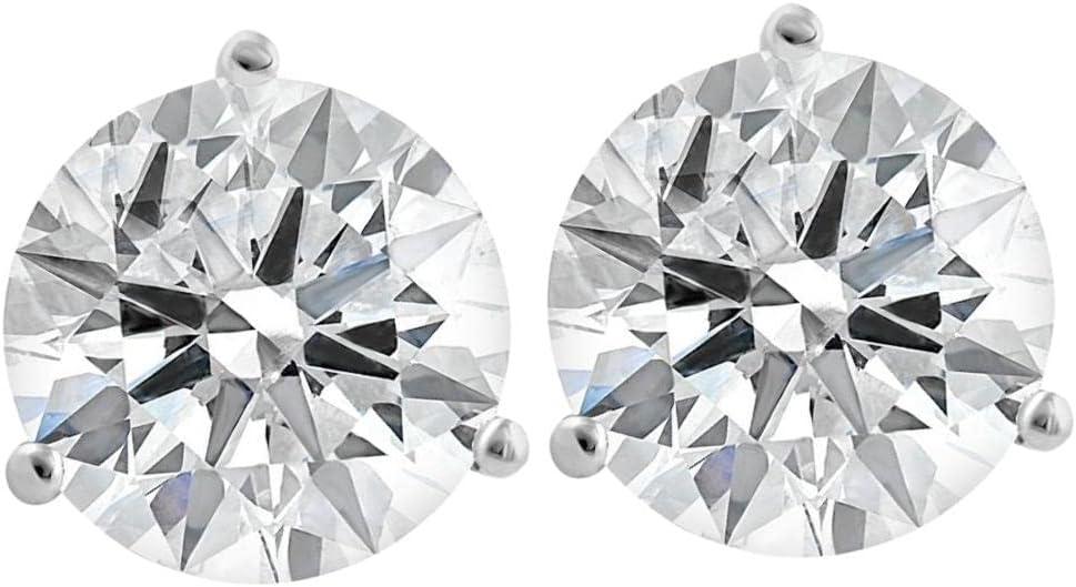 Pompeii Certified 6 Ct tw 14k White Gold Lab Grown Round-Cut Diamond Martini Studs (FG,SI1)