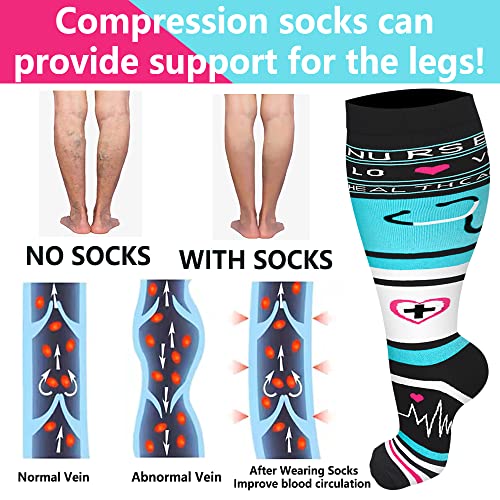 Sioauirt Plus Size Compression Socks For Women Men 20-30 Mmhg, Wide Calf Stockings Best Support For Circulation, Running #TOP2