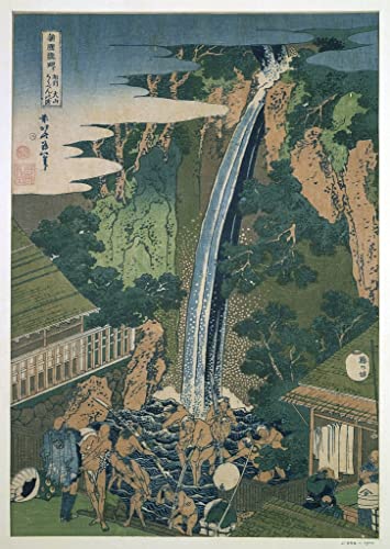 Tableau Cascade de Roben Oyama Hokusai impression sur toile 60x90cm pour salon