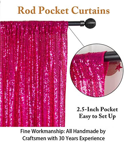 ShinyBeauty Sequin Backdrop - Fuchsia, 4FTx6FT (48inx72in) for Wedding/Party/Photography/Curtain/Birthday/Christmas/Prom/Other Events