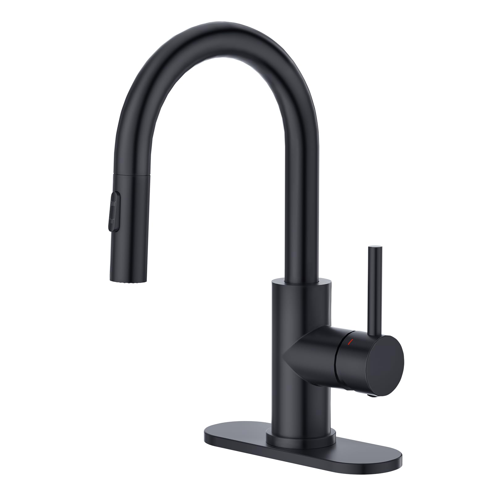 CREA Bathroom Faucet with Pull Out Sprayer,Black Bar Sink Faucets for Small Kitchen Mini Pre Wet Bar Vanity,Single Handle Pull Down 2 Modes,cUPC/NSF