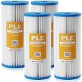 Max Water 10 Micron 10 x 4.5 Pleated Sediment Water Filter, Washable Replacement Cartridge for 10" BB Whole House Systems Compatible with R50-BBSA, FXHSC, WFHDC3001, W50PEHD, GXWH40L (4 Pack)