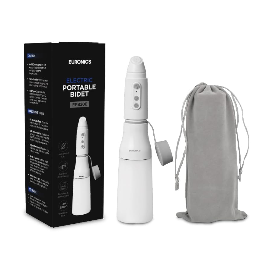 EURONICS Electric Portable Bidet – Personal Hygiene Cleaner with 4 Spray Modes | Rechargeable | Waterproof for Travel Lightweight | Adjustable Speed
