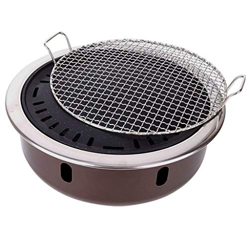 BBQ Hot Pot pot/Pan Food stall buffet barbecue oven set large multi-person carbon barbecue stove/Cookware multi-Function household (with grilled net)