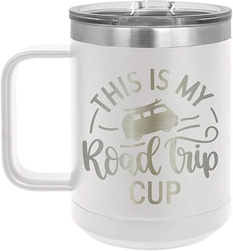 Miniatura 18 de This is my road trip cup púrpura 15 oz taza de café w/tapa superior deslizante taza de café de viaje aislada Ideas de regalos de cumpleaños