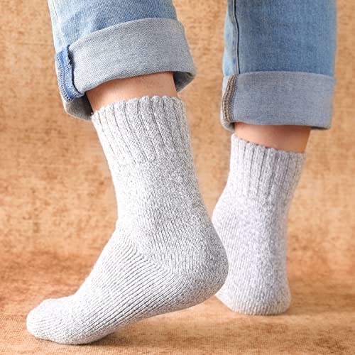 Image of Wool Socks for Women - Womens Wool Socks Winter Sock for men Warm Thick Knit Soft Vintage Casual Crew Sock