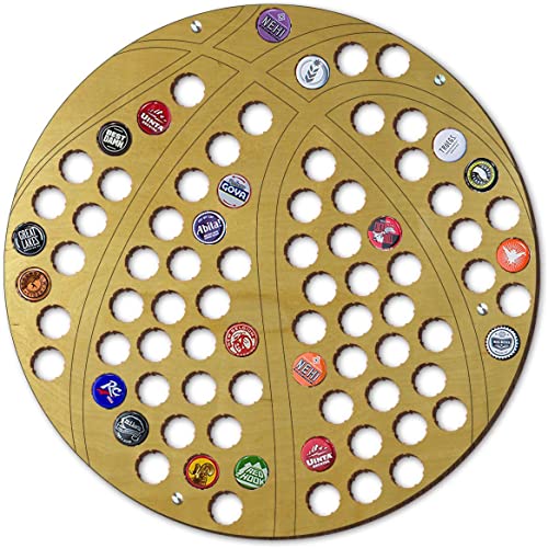 Torched Basketball Beer Cap Holder | Wall Mount Beer Cap Catcher | Beer Cap Decor Display Art | A Great Gift for Men, Beer Lovers, and Collectors