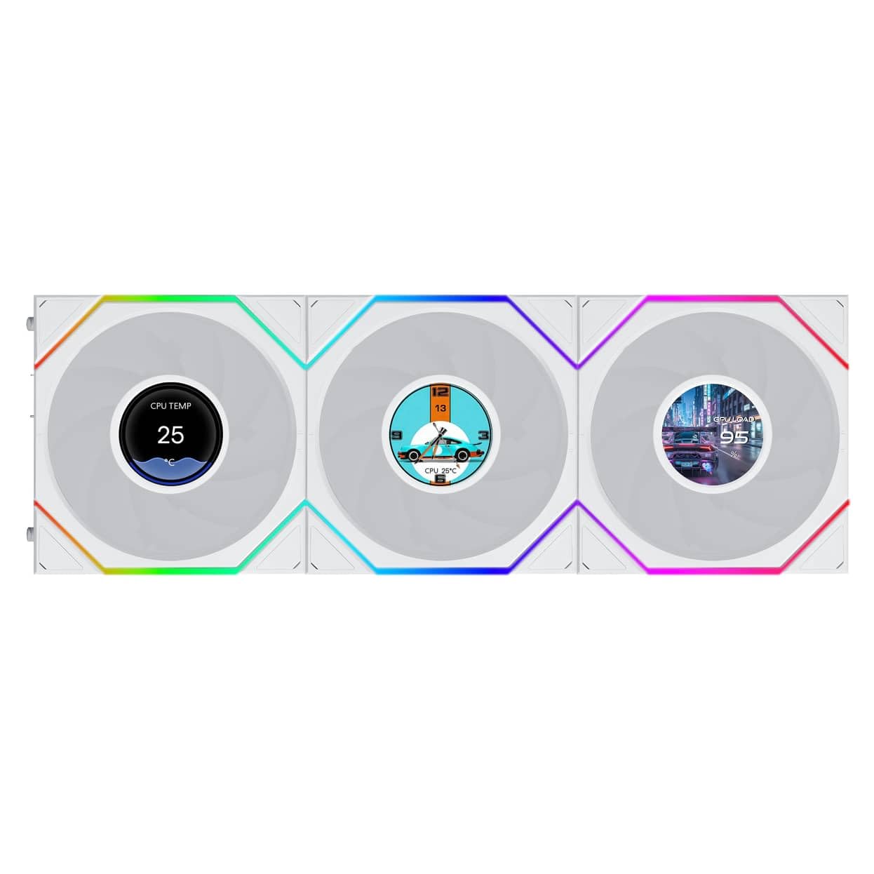 120mm Lian Li Uni Fan TL LCD FLEX ARGB Reverse, White, LED-Steuerung (G99.12RTLLCD1F3W.00)