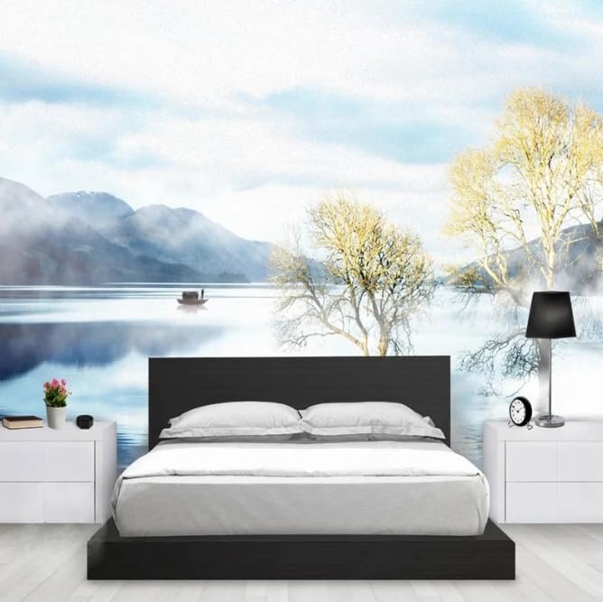 Papier peint paysage chinois 400x280 pour masquer un grand mur vide