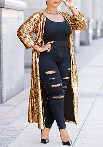 Women Sequin Cardigans Long Sequin Blazer Jackets for Evening4