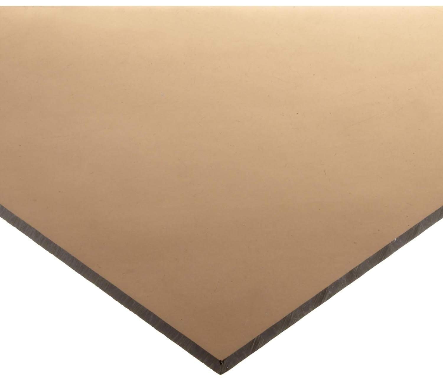 1/4 (6mm) Light Tinted Bronze 24x12 Translucent Acrylic Plexiglass 0.220 Thick #2412 Sheet AZM