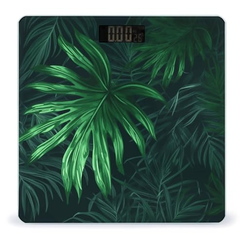 Báscula digital de baño diseño jungla tropical verde miniatura 1