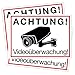 Produktbild Clever Pool 3 Aufkleber Achtung Videoüberwachung Schild  DIN A4  wetterfest - Kameraüberwachung  Einbruchschutz  Warnschilder, Hinweisschilder (Motiv Achtung Videoüberwachung)