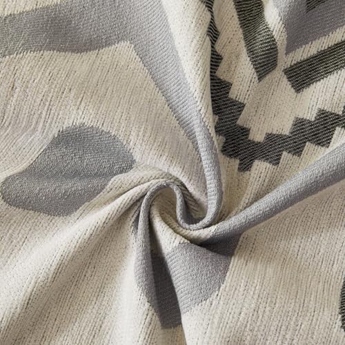 Image of HOMETHREADS Chenille Bohemian Boho Style Sofa Cover | Thick & Soft Luxury Slipcover | Protective, Washable & Stylish Couch Cover for Living Room Decor. (Bohemian Grey, 1 Seater|70x180cm)