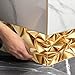IVN Peel and Stick Wallpaper Border 4x196 Inch Gold Faceted Pattern Self Adhesive Decorative Wall Trim Accent Strip for Bedroom Kitchen Living Room Mirror Frame Bold Gothic Home Decor