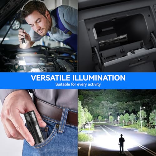 LETMY Rechargeable Flashlights High Lumens, 2 Pack 5000 Lumens Super Bright LED Tactical Flashlight, 3 Modes Samll Powerful Flash Lights with Clip, Waterproof Flashlights for Home Emergency Camping - Image 7