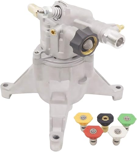 Bomba universal para lavadora a presión - 3000-3200 PSI, 2.5 GPM, aluminio, plata, estilo moderno, eje vertical de 78 pulgadas, se adapta a muchos