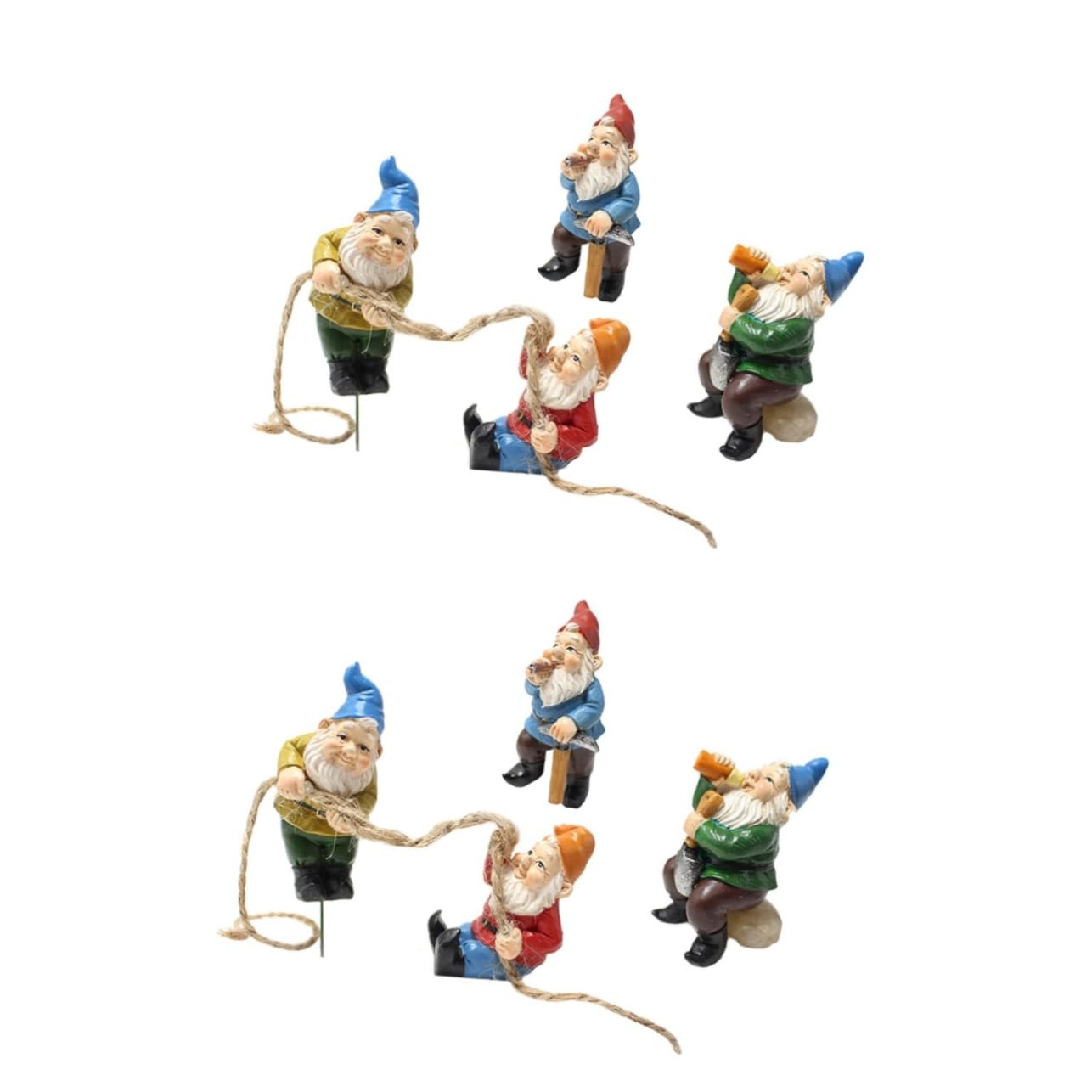 Toddmomy 2 Sätze Garten Resin Lustige Bonsai Dekoration Für Blumentöpfe Lebensechte GNOME Für Garten Und Perfektes Ornament Für Außenbereiche 4 Stück * 2