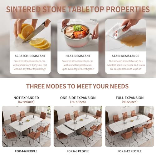Modern-Dining-Table-Seats-8-10-Extendable-Sintered-Stone-Dining-Table-White-Top-Saddle-Leather-Pedestal-Table-90-in