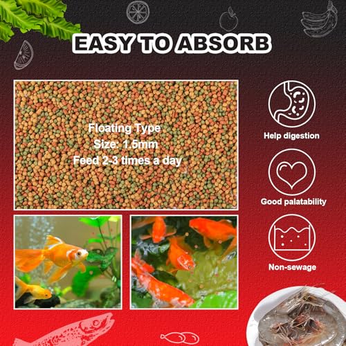 Floating Goldfish Food Pellets – 12oz Pond Fish Food Natural Color Enhancing, Promotes Growth with Natural Antarctic Krill & Spirulina, Clear Water Formula - Image 5