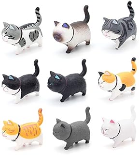 Car Cute Cat Ornaments Lovely kitten Car Interior Dashboard Decoration Auto Crafts Mini Animal Creative Gifts For Car Home Desk Docoration (Cool Color)