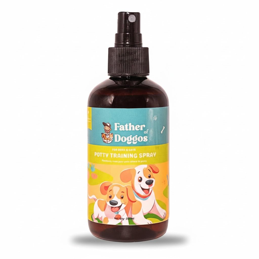 Father of Doggos Potty Puppy Potty Training Spray 200ml | Dog Potty Spray for Indoor & Outdoor Use | Dog Pee Spray & Toilet Training Aid for Puppies, No More Marking (200ml)
