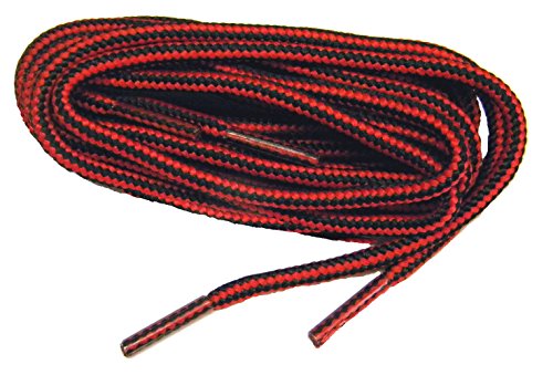 GREATLACES Red-Black proBOOT(tm) Rugged Wear Round Boot Shoelaces - (2 Pair Pack) (63 Inch 160 cm, Red-Black)