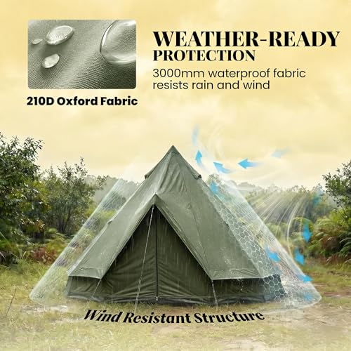 Carpa de camping impermeable tipo teepee para todo el año miniatura 5
