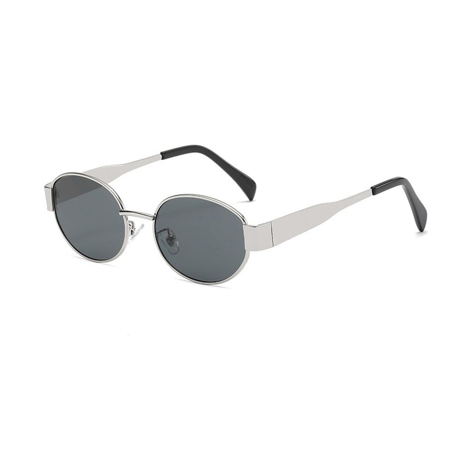 Retro Oval Sunglasses for Women Men Trendy Designer Sun Glasses Classic Metal Frame Shades 90s Gold Glasses