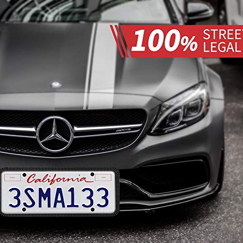Aujen Bling License Plate Frame Black, 2-Pack License Plate Cover Fits US Standard Cars, Easy Installation License Plate Holder for Rust-Proof, Rattle-Proof & Weather-Proof Use