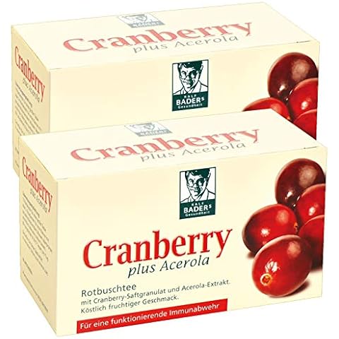BADERs Cranberry plus Acerola aus der Apotheke. Rotbuschtee Cover