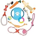 Fur & Bone Puppy Chew Rope Toys for Small and Medium Dogs - Teething & Training Washable Cotton Safe Pet Toy Gift Set, Pack of 10 Activity Accessories Chews