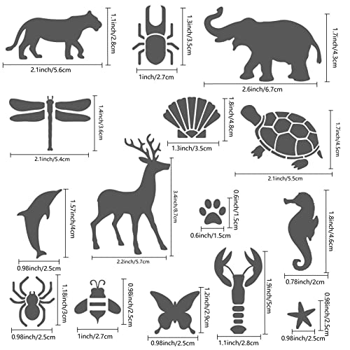 GORGECRAFT Metal Animal Stencil Ocean Sea Turtle Seahorse Starfish Elephant Deer Leopard Spider Butterfly Templates Painting Reusable Stencils for Painting Wood Burning - Image 3
