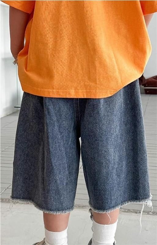 Pantalones cortos vaqueros holgados for niños, casuales, for jugar activamente, con ajuste cómodo