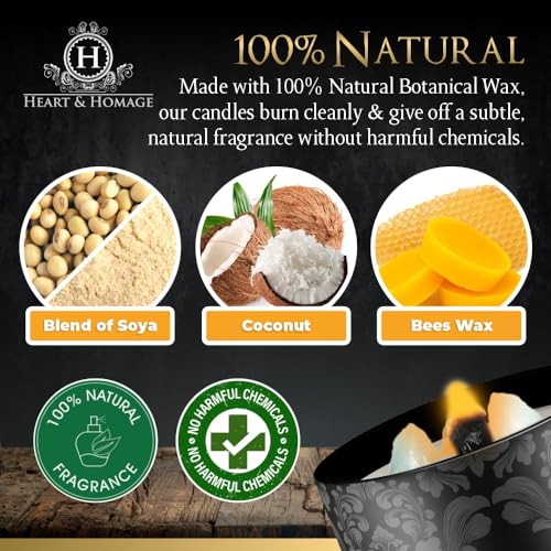 Heart & Homage Natural Scented Meditation Candle with Healing Crystals - Luxurious Wood Wick Crystal Candle with Premium Gift Packaging, 8.11 oz (Lavender) - Image 4