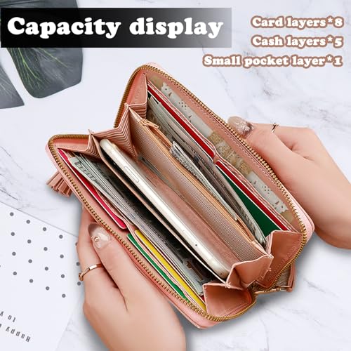 Women's Wallets, PU Leather Ladies Wallet Wristlet Wallets for Women with Detachable Handle, Multi Slots Travel Wallet Womens Wallet for Shopping, Dating, Travel (black)3